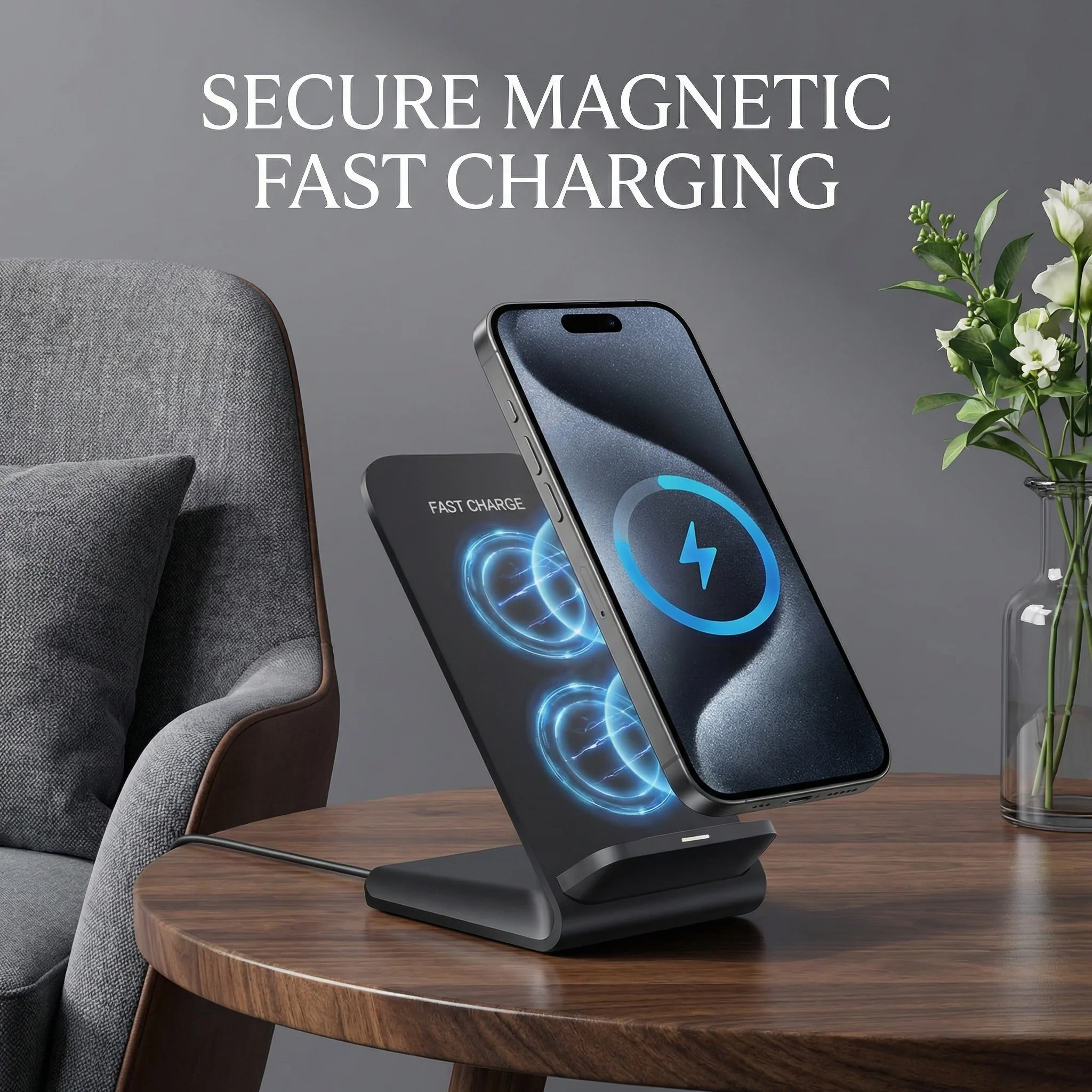 100W Wireless Charger Stand Pad Fast Induction Charging Dock