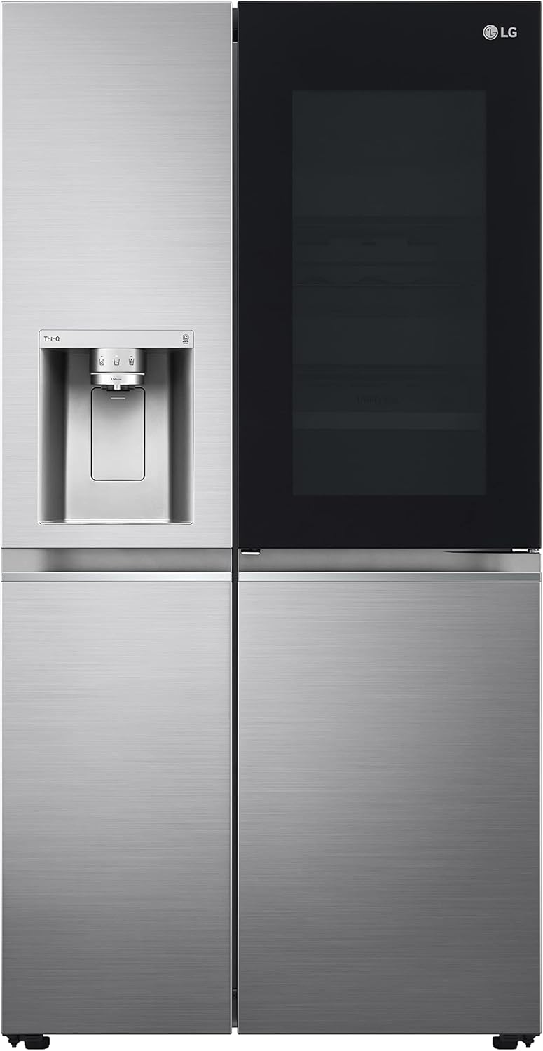 LG GSXV91PZAE Amerikanischer Kühlschrank Side by Side InstaView Total No Frost mit Gefrierfach, 635 l, Nano-UV-Eis-Spender, Türkühlung, Linear Cooling, Smart Kühlschrank mit WLAN und Gefrierschrank