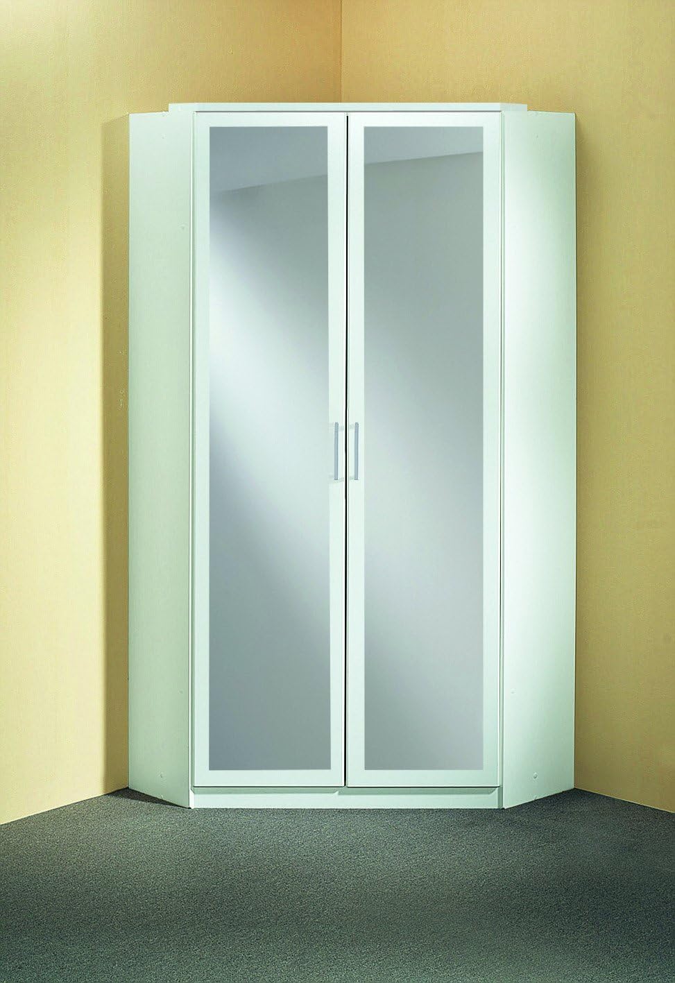 Wimex Kleiderschrank/ Eckschrank Click, 2 Türen, 1 Spiegel, (B/H/T) 95 x 198 x 95 cm, Weiß