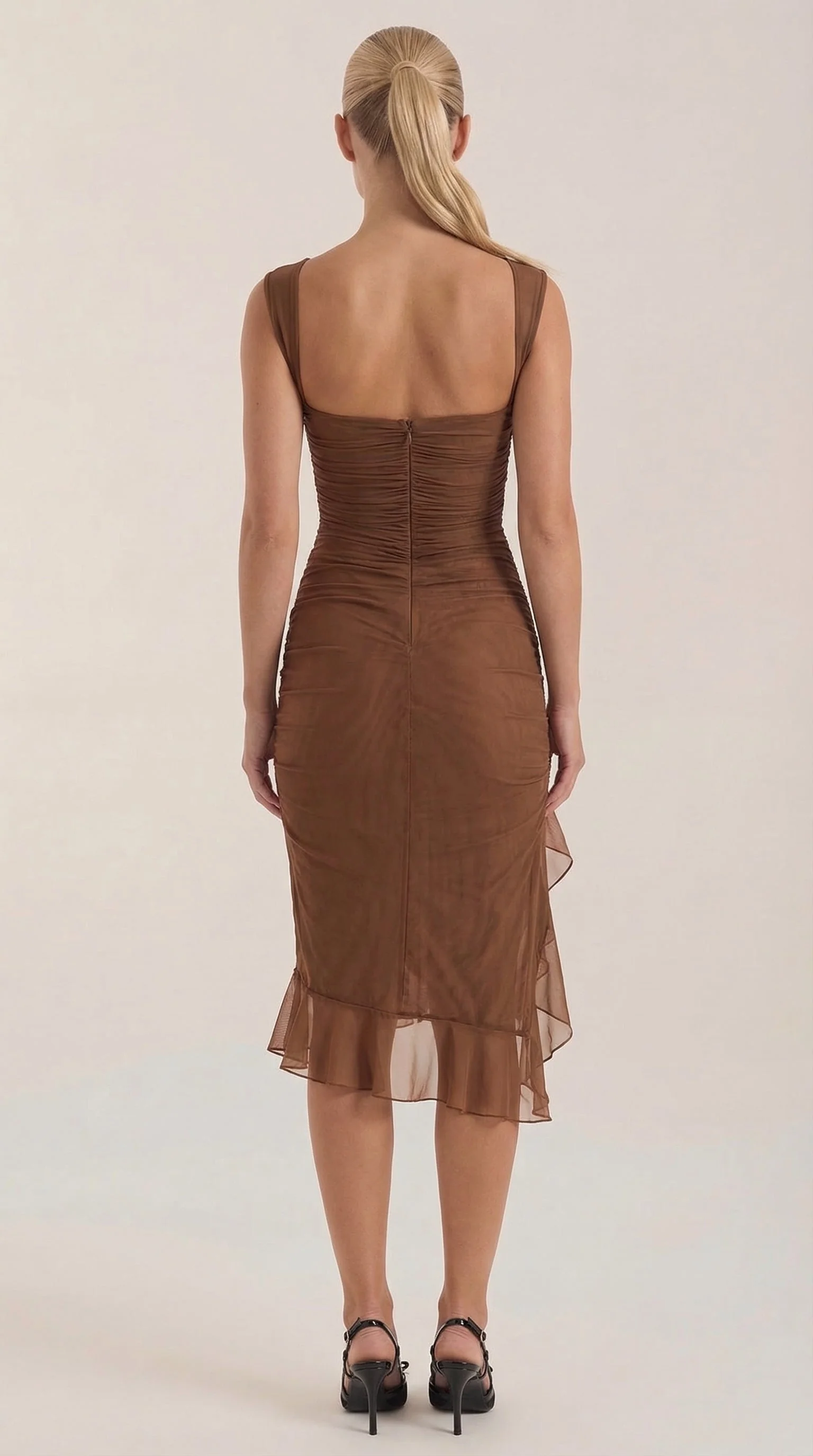 Midi-Kleid mit R��schen