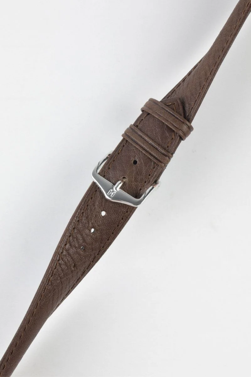 Hirsch CAMELGRAIN No Allergy Leather Watch Strap in BROWN