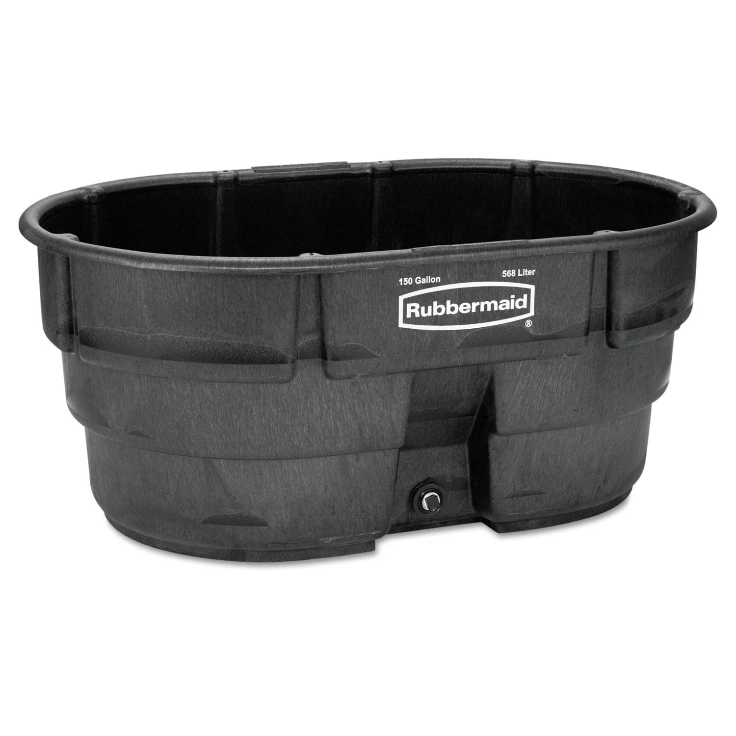 2025 Rubbermaid FG424500BLA Stock Tank, 150 Gal Capacity, Plastic, Black