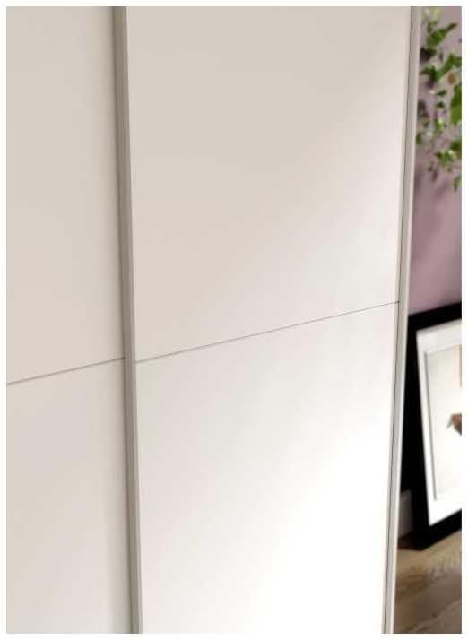 FORTE OZZULA Schrank 120, Kleiderschrank Weiß, Schwebetürenschrank, Schlafzimmerschrank Modern 2-türig mit Einlegeböden und Kleiderstange, 120 cm breit x 190.5 cm hoch x 61 cm tief