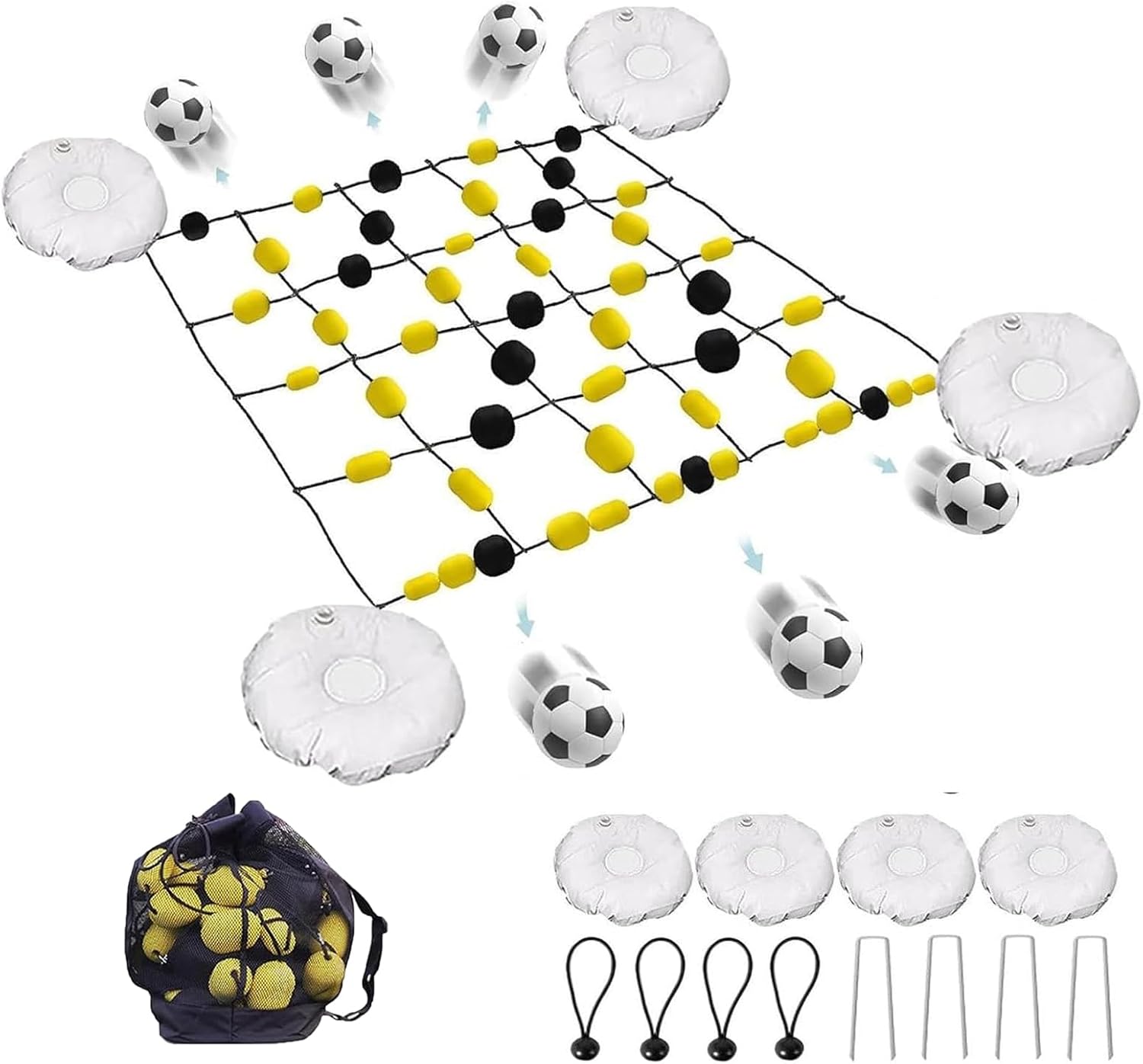 Torwart-Trainingsgerät | Fußball reboundtrainer | Bodenmatrix-Ablenker Fußball | Inklusive 4 Wassersäcken | für verbesserte Übungssitzungen Reflexe Und Beweglichkeitstraining