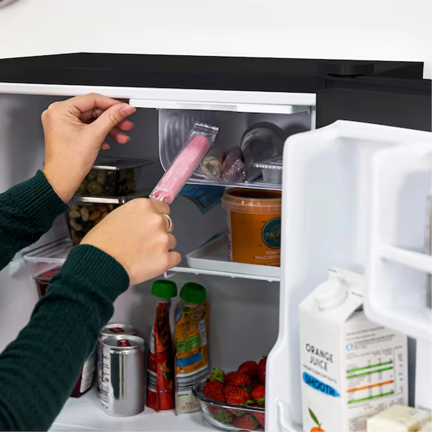 Mini Frigo In Metallo - 48l Con Freezer 5l 85w Nero