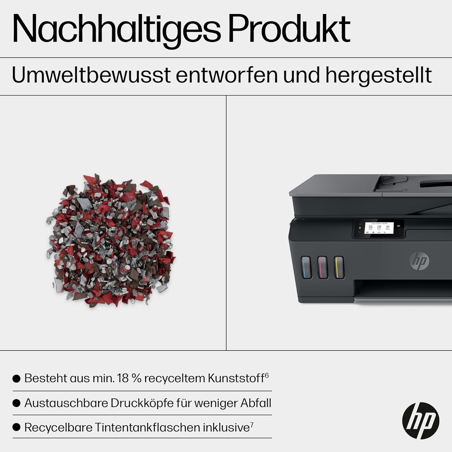 HP Smart Tank 7605 4-in-1 Multifunktionsdrucker (WLAN; Duplex; ADF) – 3 Jahre Tinte inklusive, 3 Jahre Garantie, großer Tintentank, hohe Reichweite, Drucken in hoher Qualität