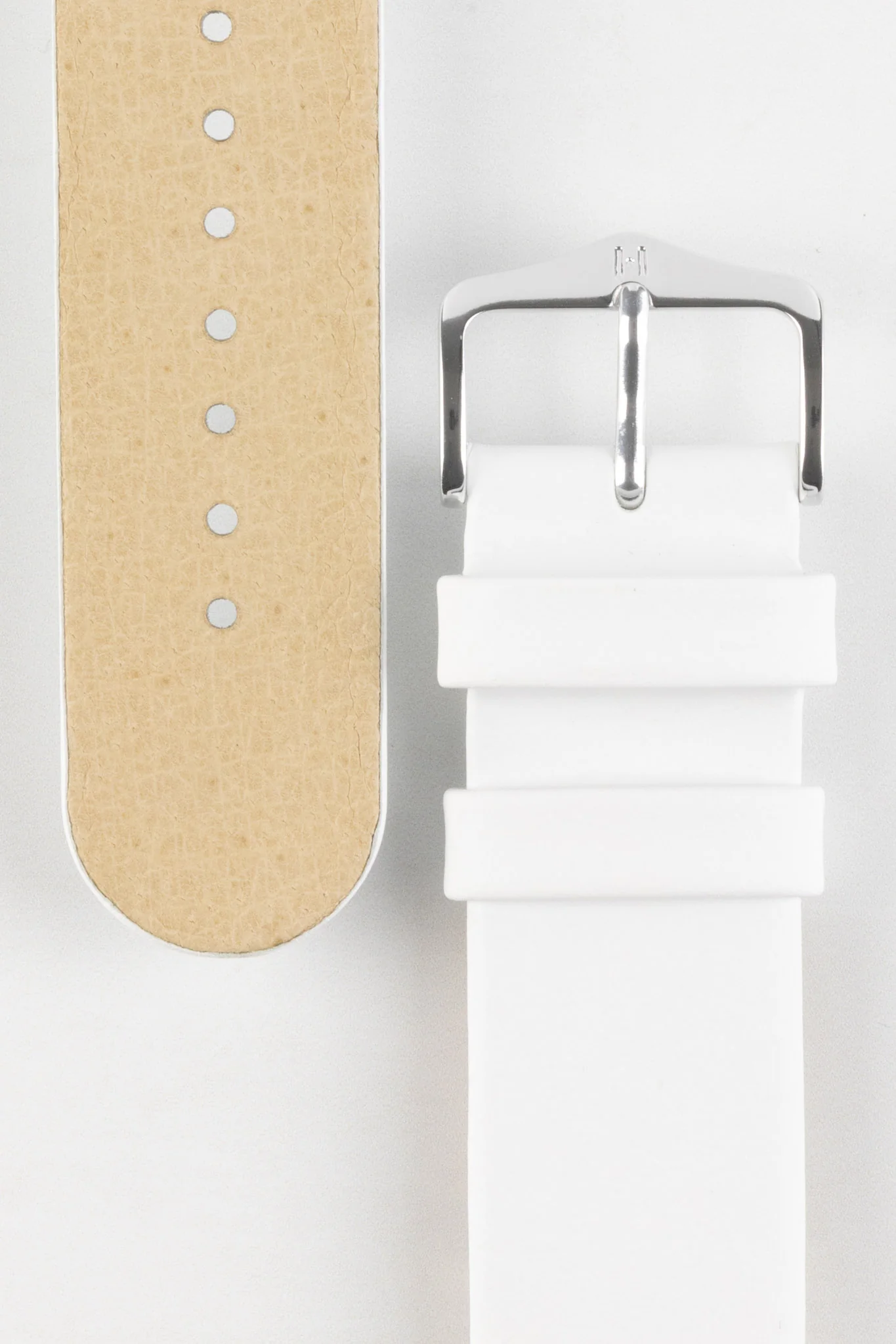 Hirsch SCANDIC Calf Leather Watch Strap in WHITE