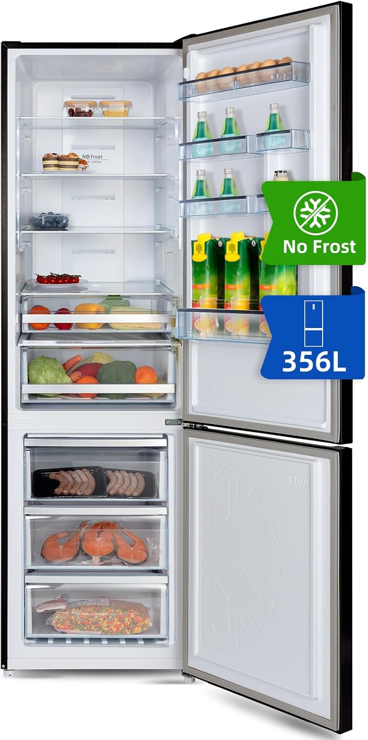 CHIQ CTT107BC Kühlschrank Klein 107 Liter, Höhe 84cm, Tiefe 55cm, Platzbedarf nur 0,3 ㎡, Mikro-Gefrierfach, Vario Box, 7 Temperaturregelstufen, geräuscharm, 87 kWh/Jahr, Schwarz