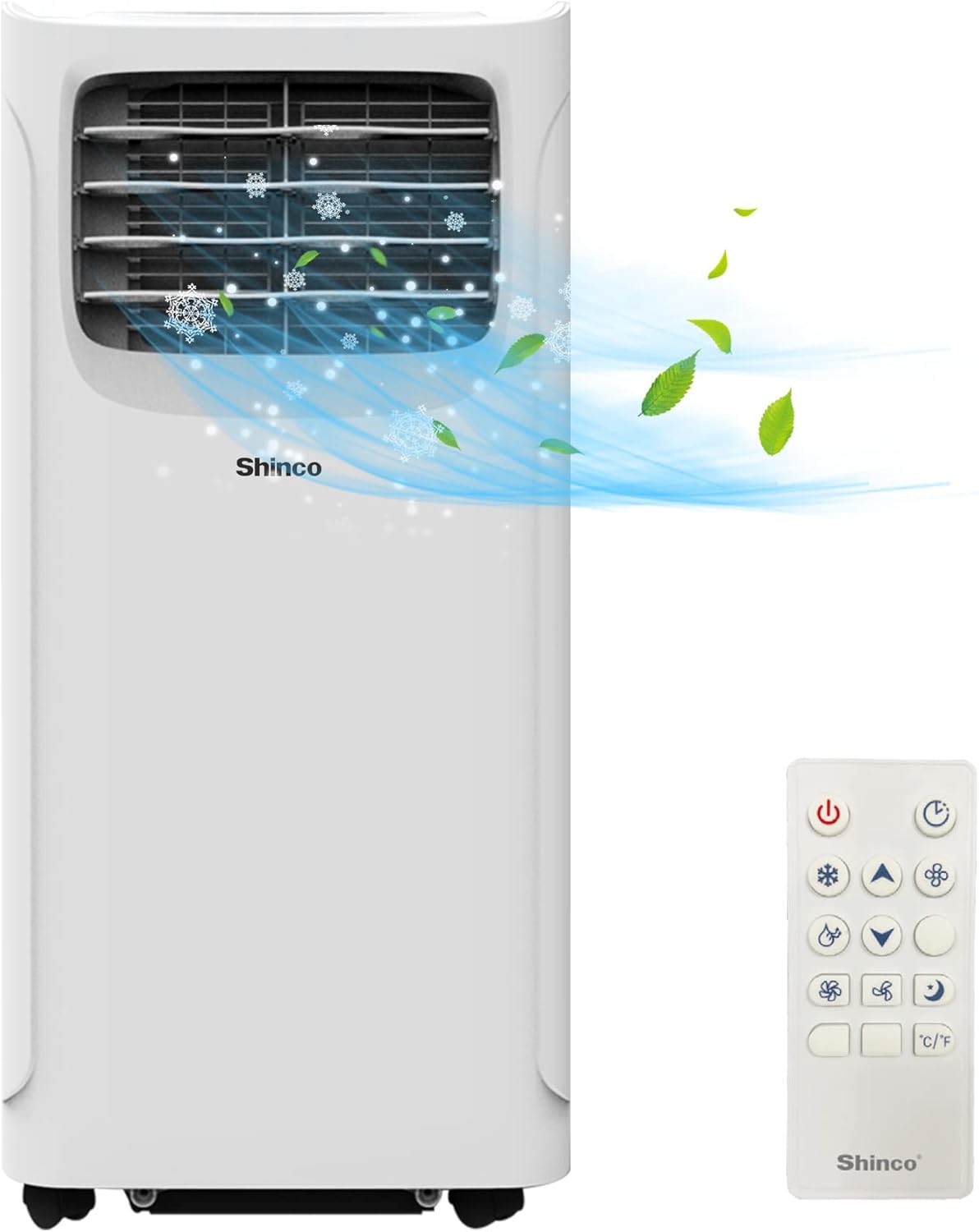 SHINCO Mobile Klimaanlage mit Abluftschlauch, 3-in-1Klimaanlage mit Luftentfeuchter&Ventilator, 7000BTU, 2,05 kW, Mobiles Klimagert mit Schlafmodus, Timer und Montagematerial, Rume bis 54m