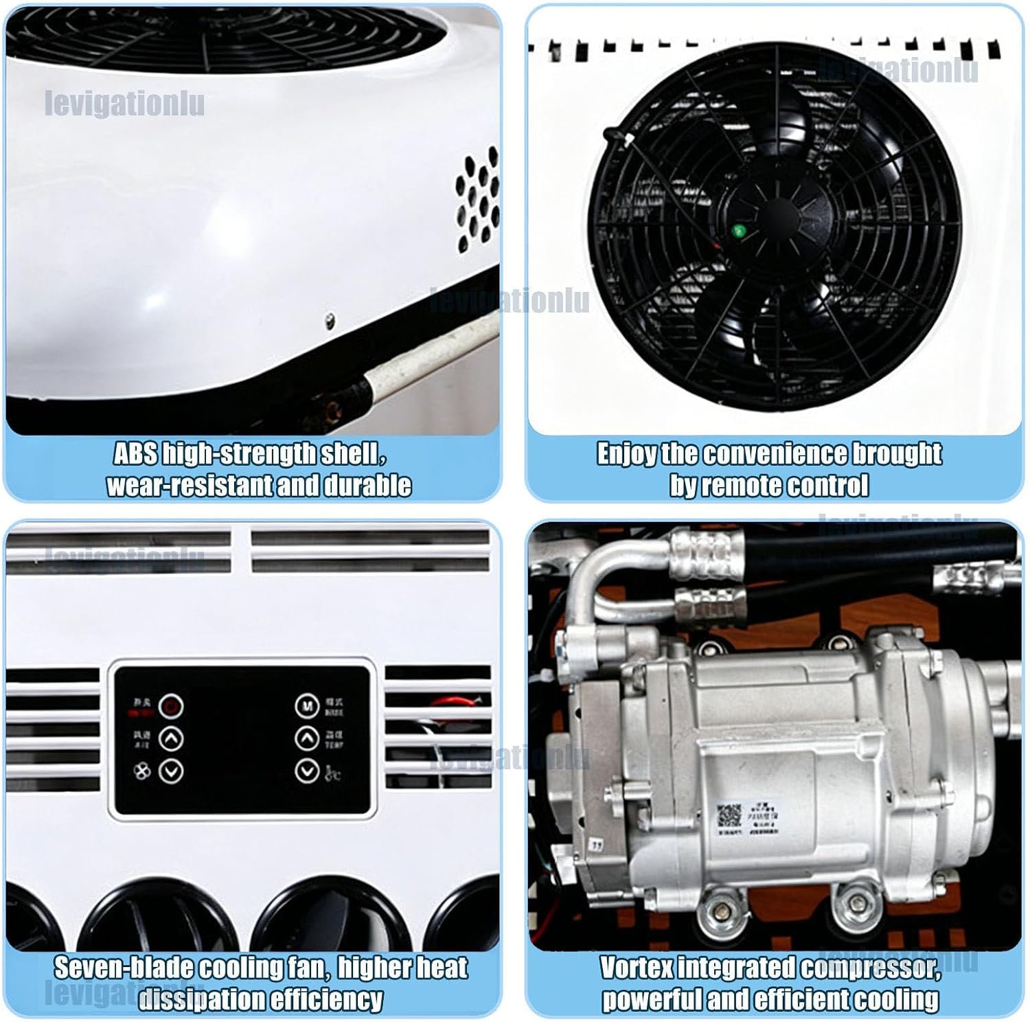 Wohnmobil Dachklimaanlage 12V/24V mit Fernbedienung, 2200W Klimaanlage für Camper Van, Kühlen & Heizen, Ultra Leise 20dB, Energiesparend, 360° Luftverteilung, unverzichtbar für Vanlife 12v