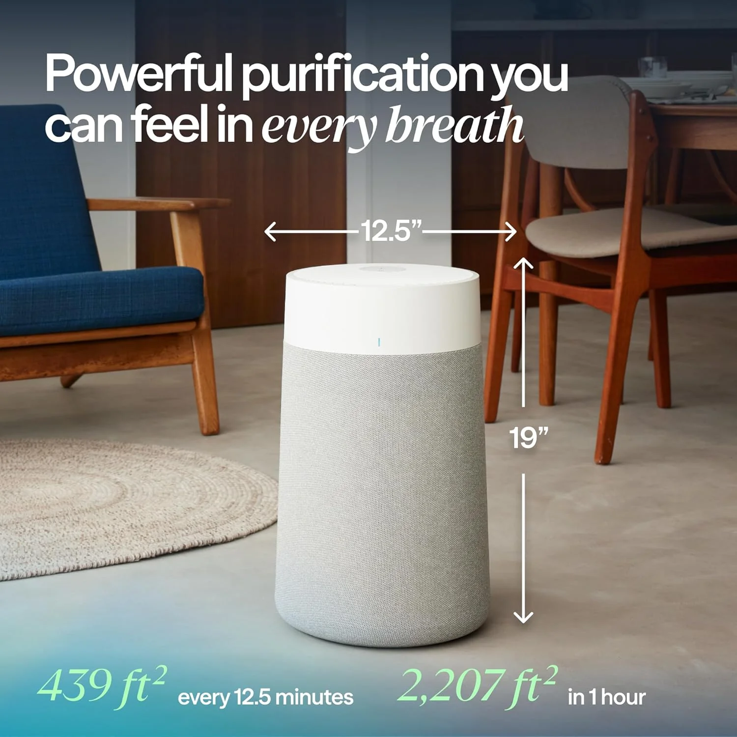 BLUEAIR Air Purifiers for Medium Rooms. Bedroom. Kitchen. Cleans 1.858 sqft in one hour. HEPASilent Smart Air Cleaner for Home. Pets. Allergies. Virus. Dust. Mold. Smoke - Blue Pure 311i Max