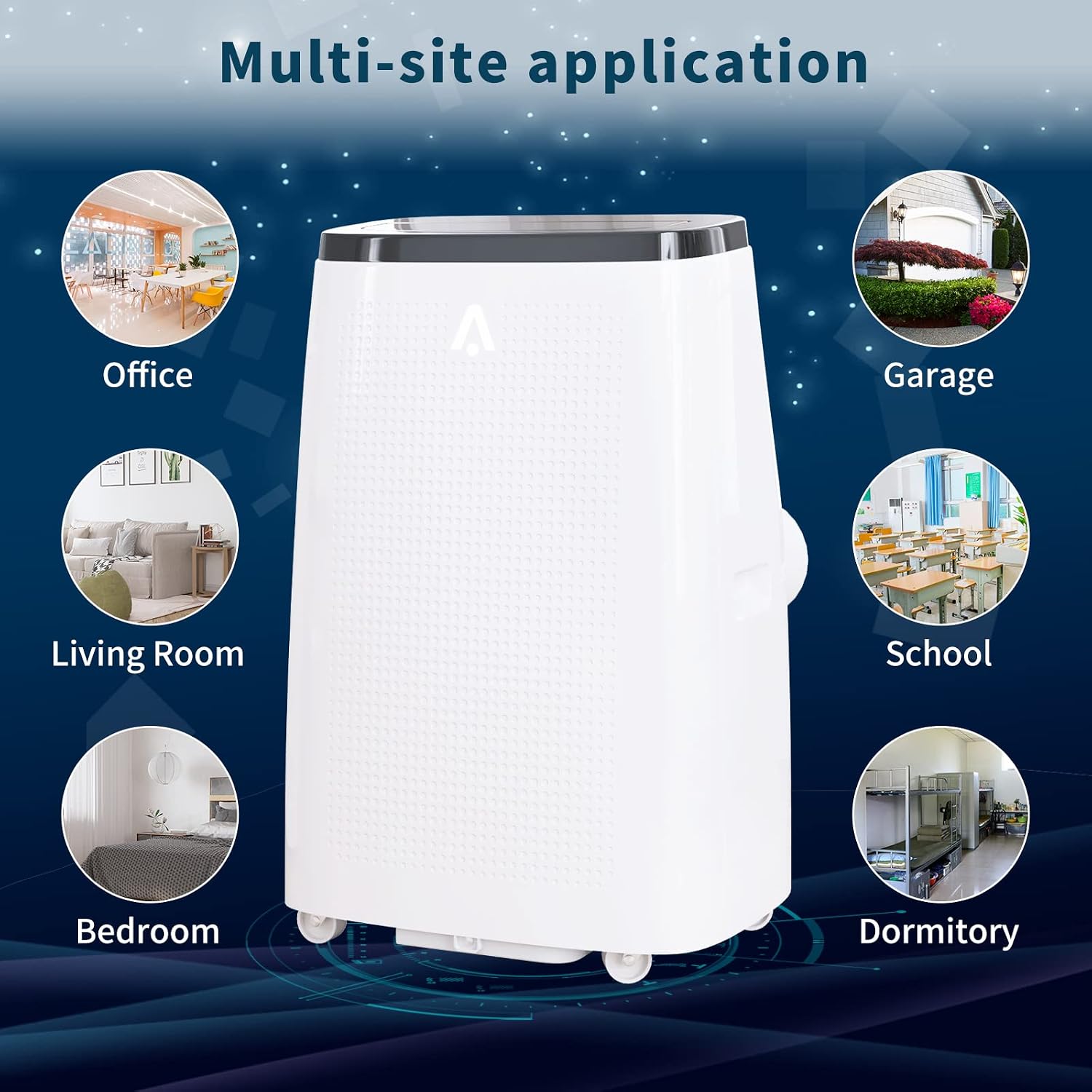 Jojoka Tragbare Klimaanlage für Zimmer, 14000 BTU Tragbarer AC mit Fernbedienung, 4-in-1-Funktion, 750 m² Abdeckung, 24-Stunden-Timer & Fensterentlüftungs-Kit, Weiß