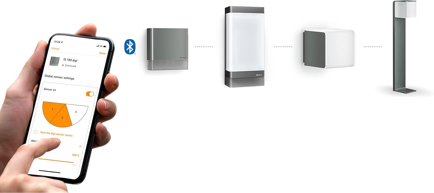 Steinel LED Wegeleuchte GL 85-900 SC Connect, 90 cm Höhe, Bewegungsmelder, smarte Gartenleuchte, dimmbar, vernetzbar per App, Zeitschaltuhr, Anthrazit