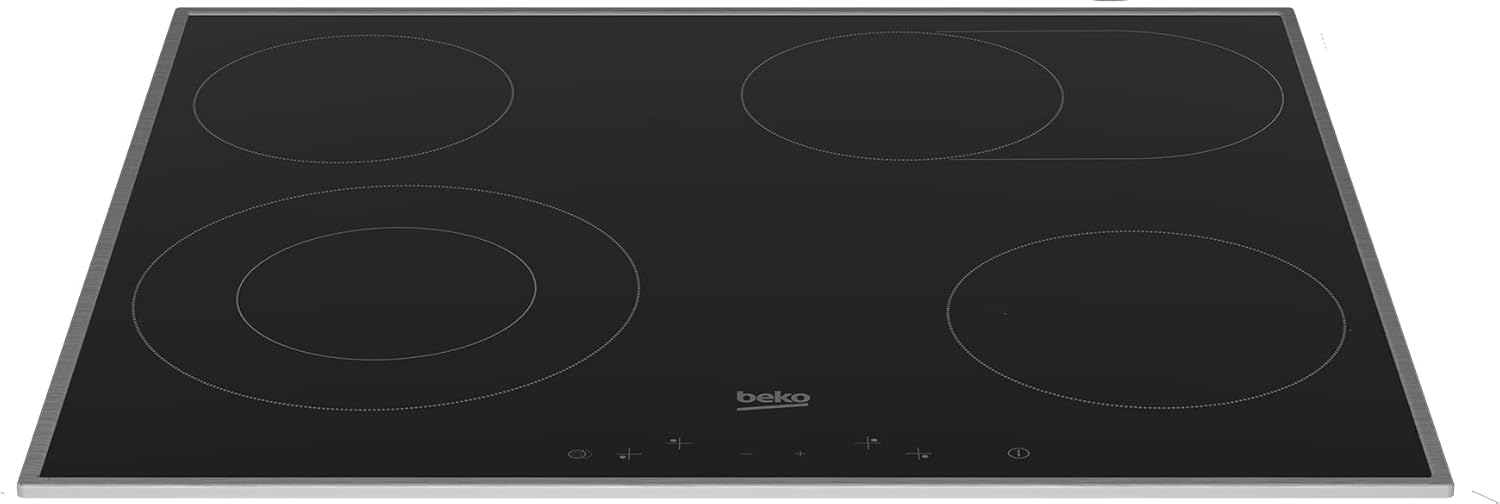 Beko BBSM12340X Einbau-Backofen-Set, zwei autarke Geräte: Induktionskochfeld mit 4 Kochzonen, Backofen mit 8 Heizarten, 72 l Garraum-Volumen, Kindersicherung, Sensortasten, Schwarz/Edelstahl
