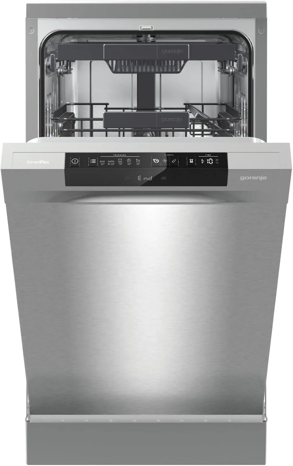 Gorenje GS 541D10 X Freistehender Geschirrsp��ler / SuperSilent / 11 Ma?gedecke / 5 Programme / Programmanzeige / TotalDry / Silber, 45 cm breit