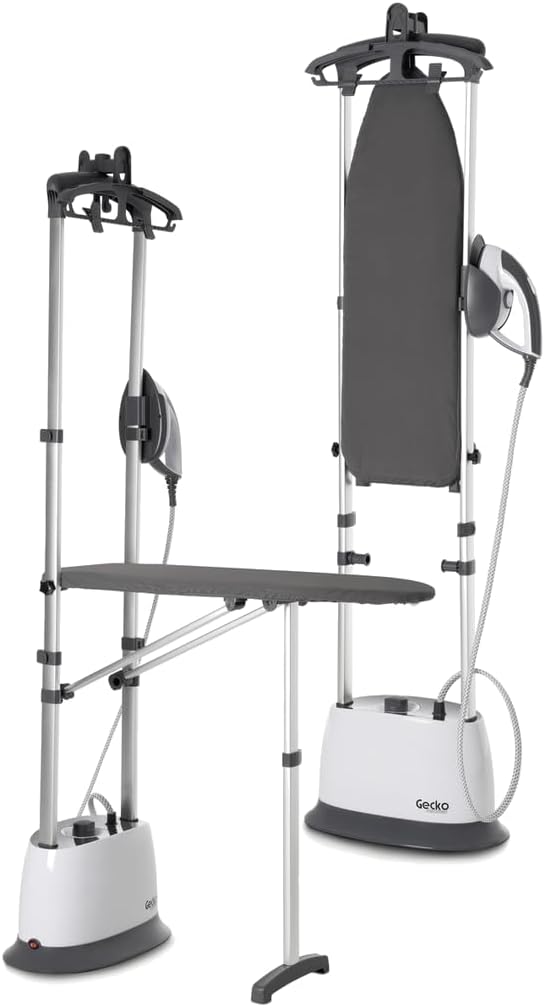 2-in-1 Dampfglätter mit Bügeltisch – All-in-One Gerät 2200W, 4 bar, 50 g/min – Vertikales & Horizontales Glätten für Kleidung und Heimtextilien