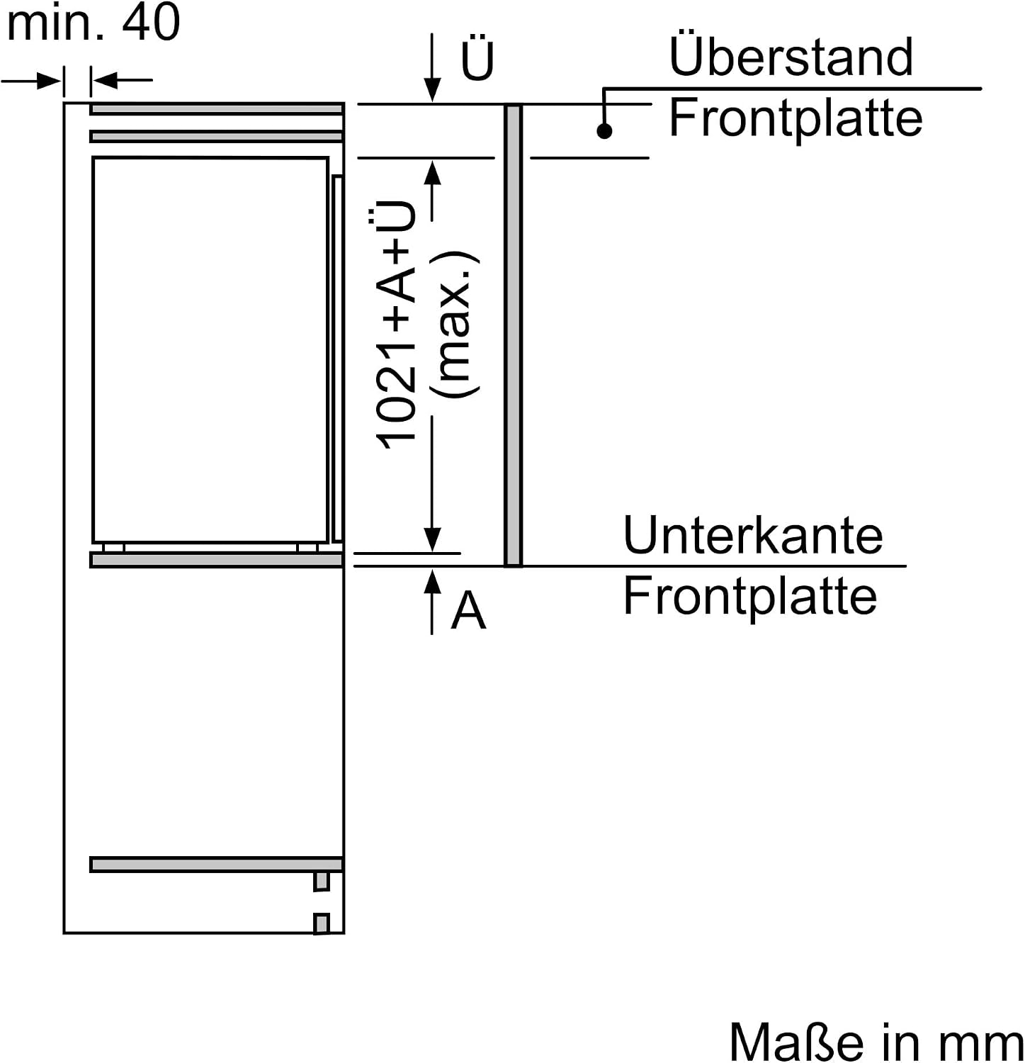 Siemens KI31RADD1 iQ500, Einbau-Kühlschrank, 102,5 x 56 cm Nische, 165 L, Made in Germany, sehr Leise, hyperFresh Box, längere Frische, LED-Beleuchtung, superCooling, autoAirflow, Flachscharnier