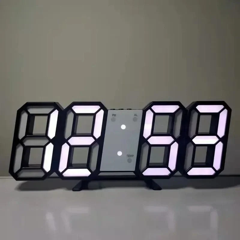 3D LED Alarm Clock with Date & Temperature Display