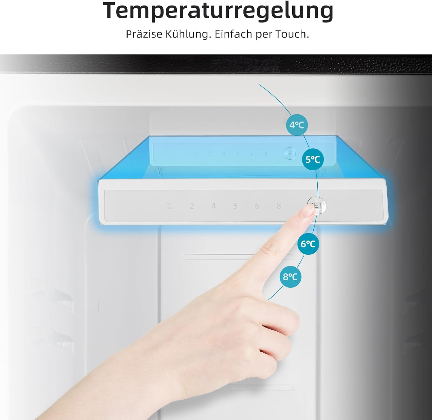 CHIQ Kühlschrank mit Wasserspender 2XL | No Frost | 231L, 54cm B, 57,6cm T | 4-Sterne-Gefrierfach, Schnellkühlung| Umkehrbare Tür, Obstschubladen, LED-Licht | Kühl-Gefrierkombination Freistehend