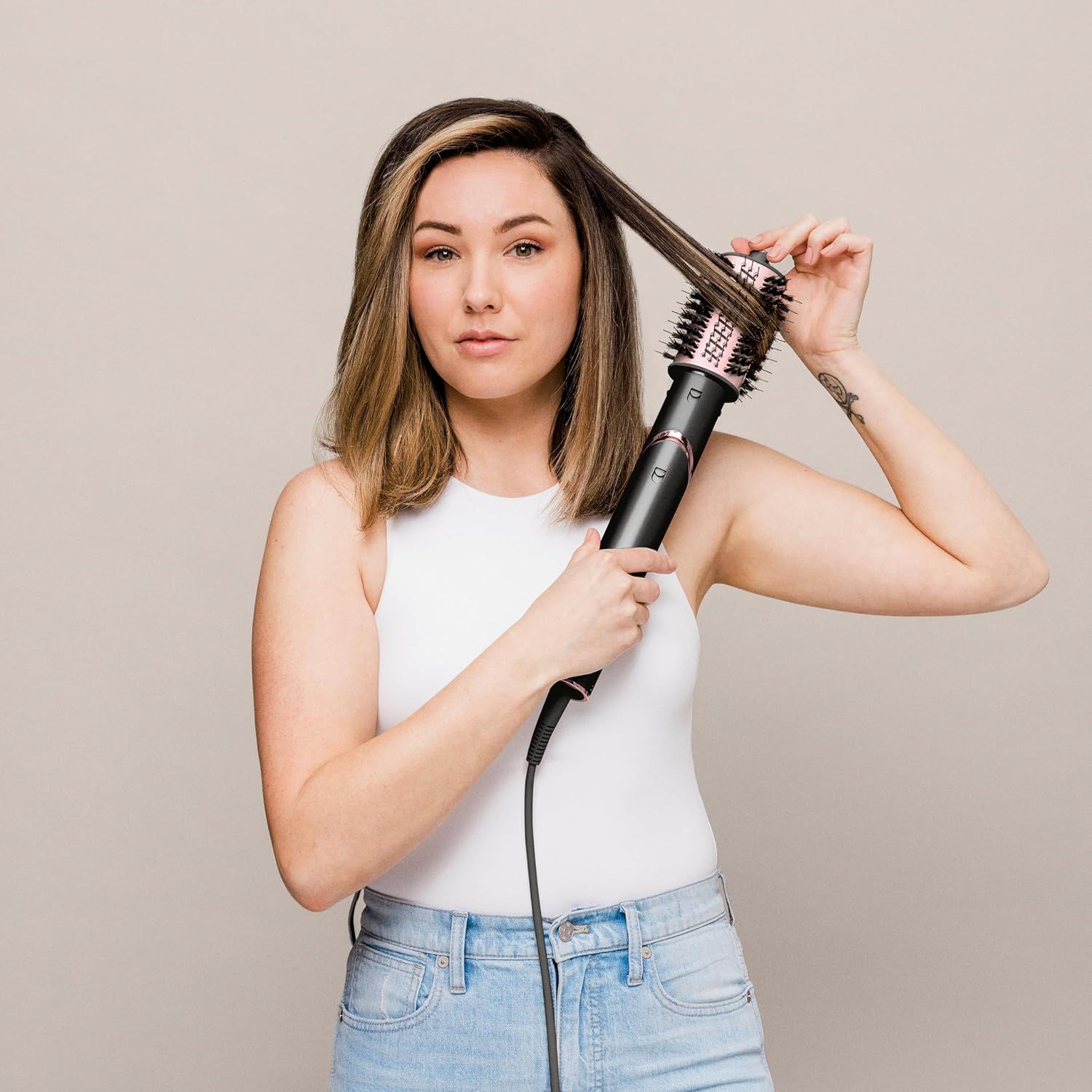 Shark FlexStyle 5-in-1 Luftstyler & Haartrockner, Auto-Wrap-Lockenaufsatz, Paddle-Bürste, Ovalbürste, Konzentrator, Diffusor, Aufbewahrungskoffer, Keine Hitzeschäden, Schwarz/Roségold, HD440EU