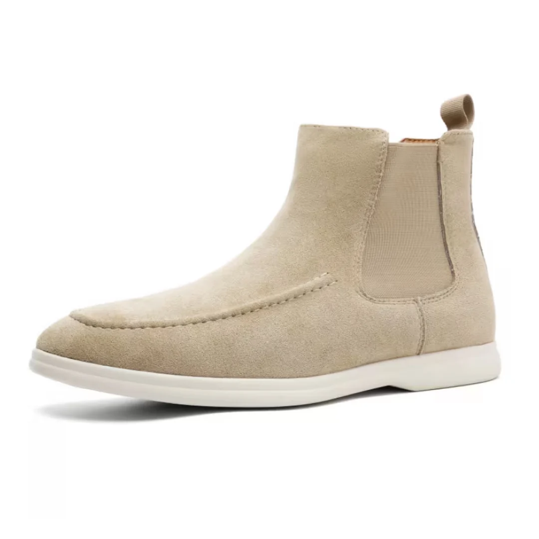 Men��s Beige Chelsea Boots �C Suede Finish