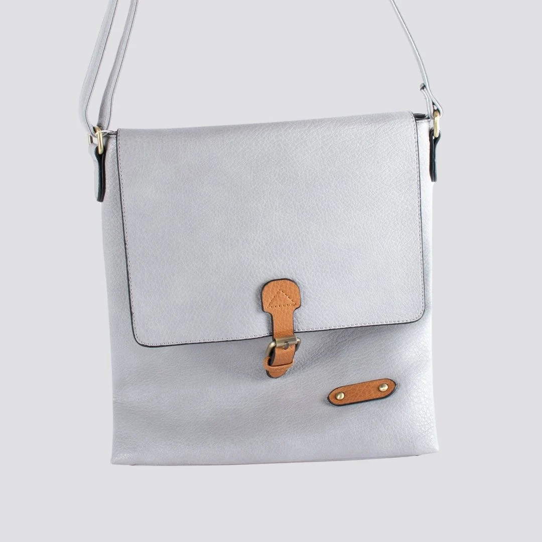 Pia Satchel Crossbody Bag | Pale Grey