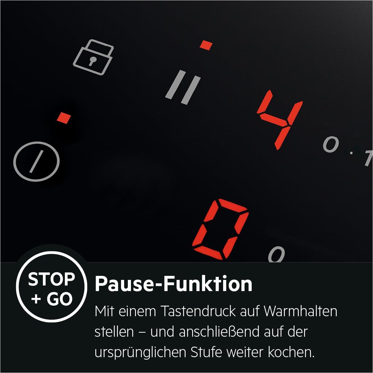 AEG Induktionskochfeld autark 80cm mit Dunstabzug / Made in Germany / 4 Flex-Kochzonen mit Bridge (Kombination 2er Zonen) / Auto-Funktion des Dunstabzugs / Aktivkohlefilter / COLI84COXB