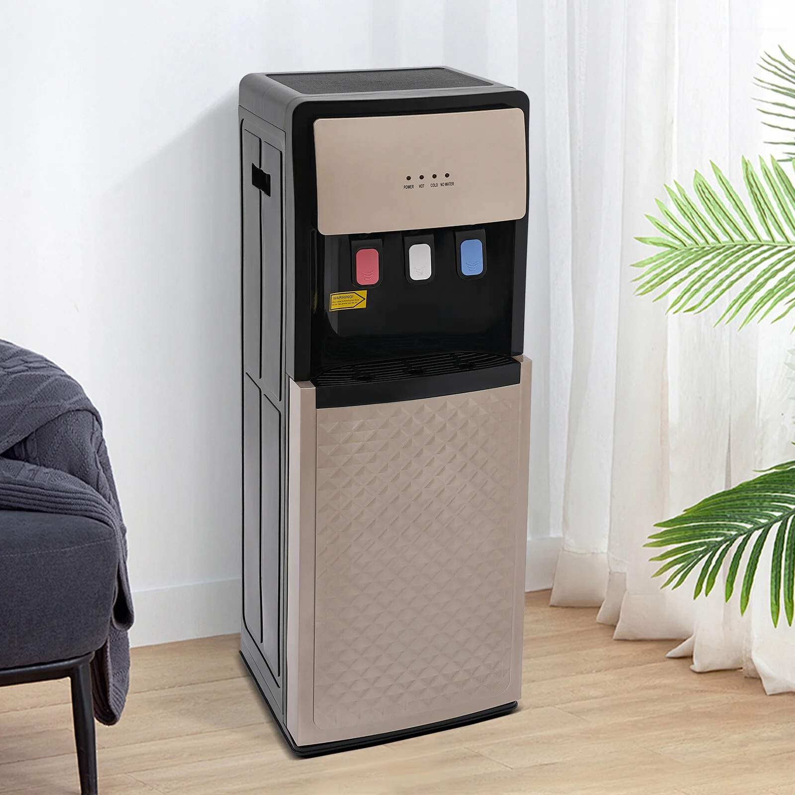 Bottom Loading Water Cooler Dispenser, 500W Floor Standing Hot & Cold Water for Home Office
