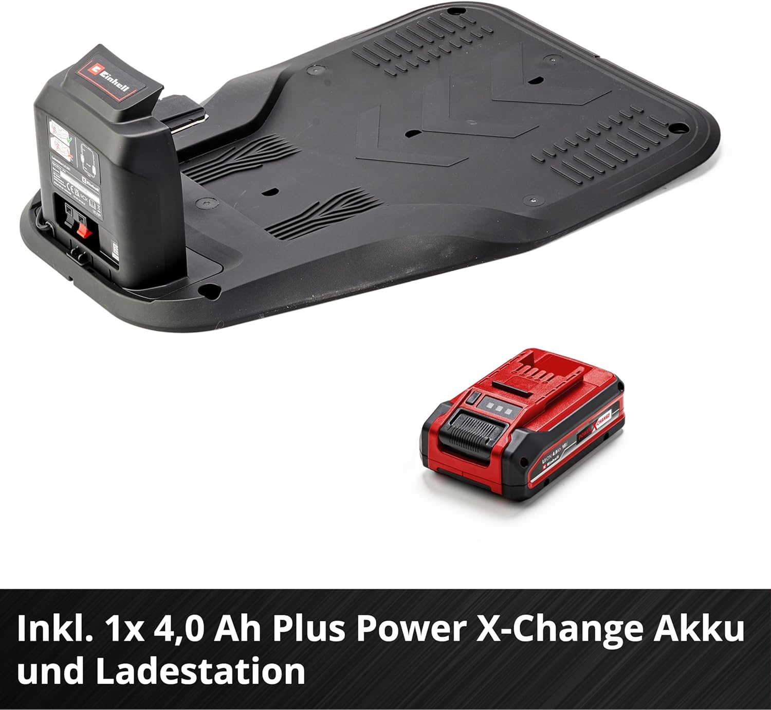 Einhell Akku-Rasenmäher RASARRO 36/38 Kit Power X-Change (36 V, 38 cm Schnittbreite, 450 m², Brushless, Mulchfunktion, 45L Fangkorb, inkl. 2x 4,0 Ah Akkus + Twincharger)