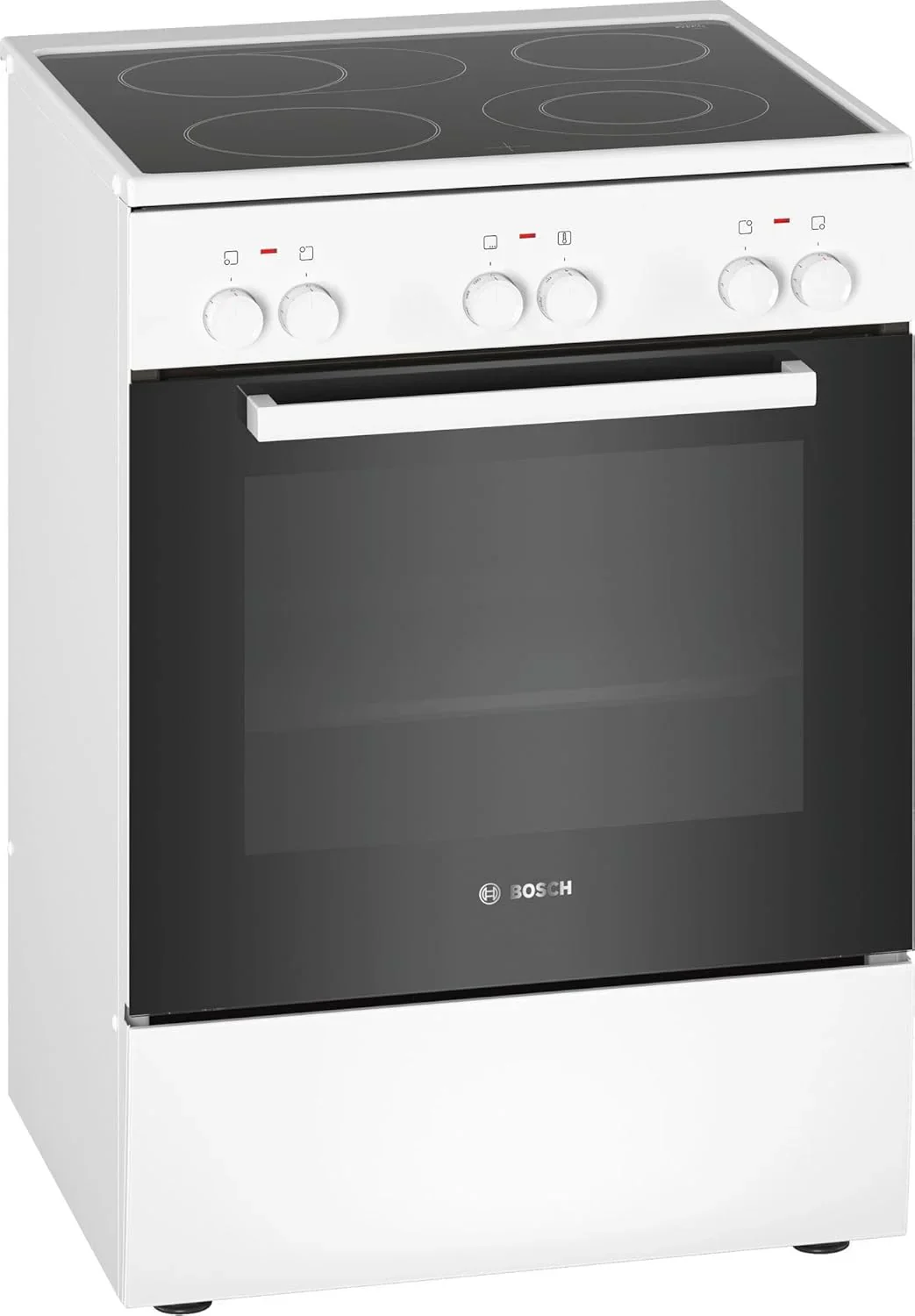 Bosch HKR39C250 Serie 4 Elektro-Standherd, 60 cm breit, EcoClean Direct Reinigungshilfe, 3D Hei?luft Backen auf 3 Ebenen, LED-Display-Steuerung, erweiterbare Kochzone f��r gro?es Kochgeschirr