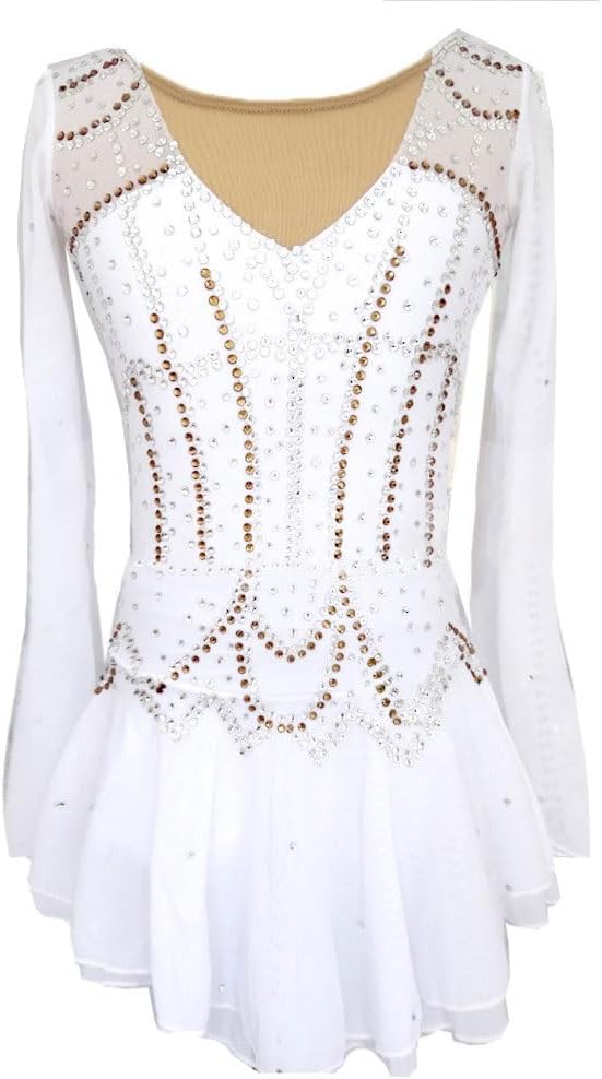 Eiskunstlaufkleid For Frauen Und Mädchen Eislaufen Professionelles Wettkampfkleid Hochelastischer Strass Langarm Langarm Kundenspezifisch
