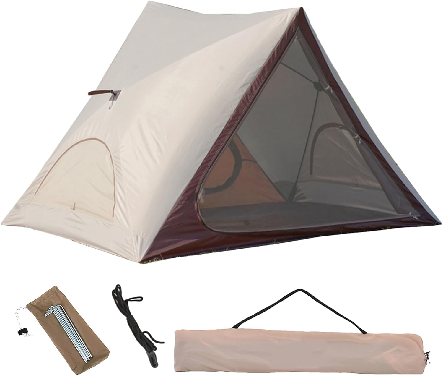 Backpacking Zelt, Auto Open Dreiecks-Sonnenschale, faltbar, Outdoor Shade Canopy, Easy Setup mit Ground Stakes, für Camping, Hiking, Strandtrips, Picnics 86,61 x 62,99 x 59,06 Zoll