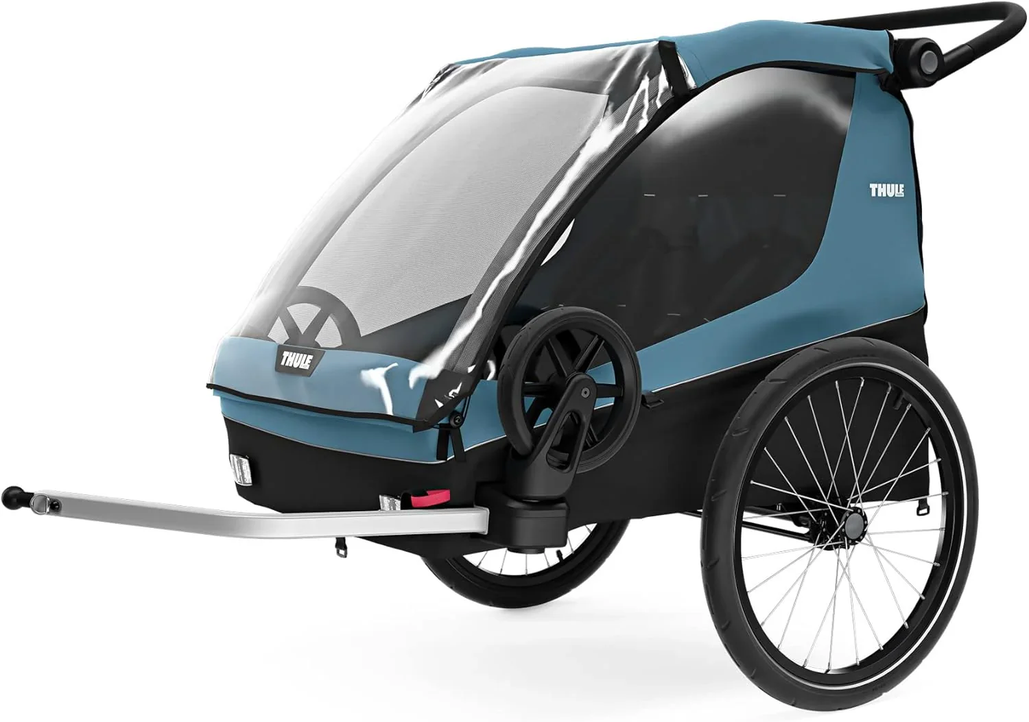 Thule Courier Fahrradanhänger Hunde, Fahrradanhänger für 2 Kinder Aegean Blue One-Size