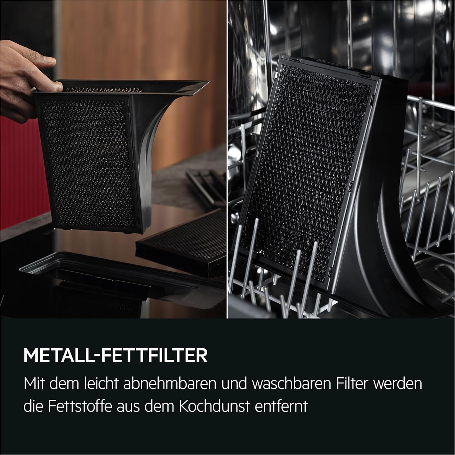 AEG Induktionskochfeld autark 80cm mit Dunstabzug / Made in Germany / 4 Flex-Kochzonen mit Bridge (Kombination 2er Zonen) / Auto-Funktion des Dunstabzugs / Aktivkohlefilter / COLI84COXB