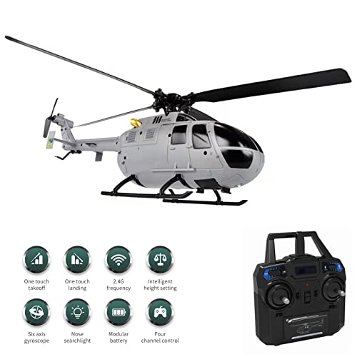 KKnoon Elicottero Telecomandato, Elicottero Radiocomandato, Aereo Telecomandato per Bambini, Elicottero RC Giocattolo da interno Regalo per Principianti Ragazzi Ragazze Adulti, Grigio : Giochi e giocattoli
