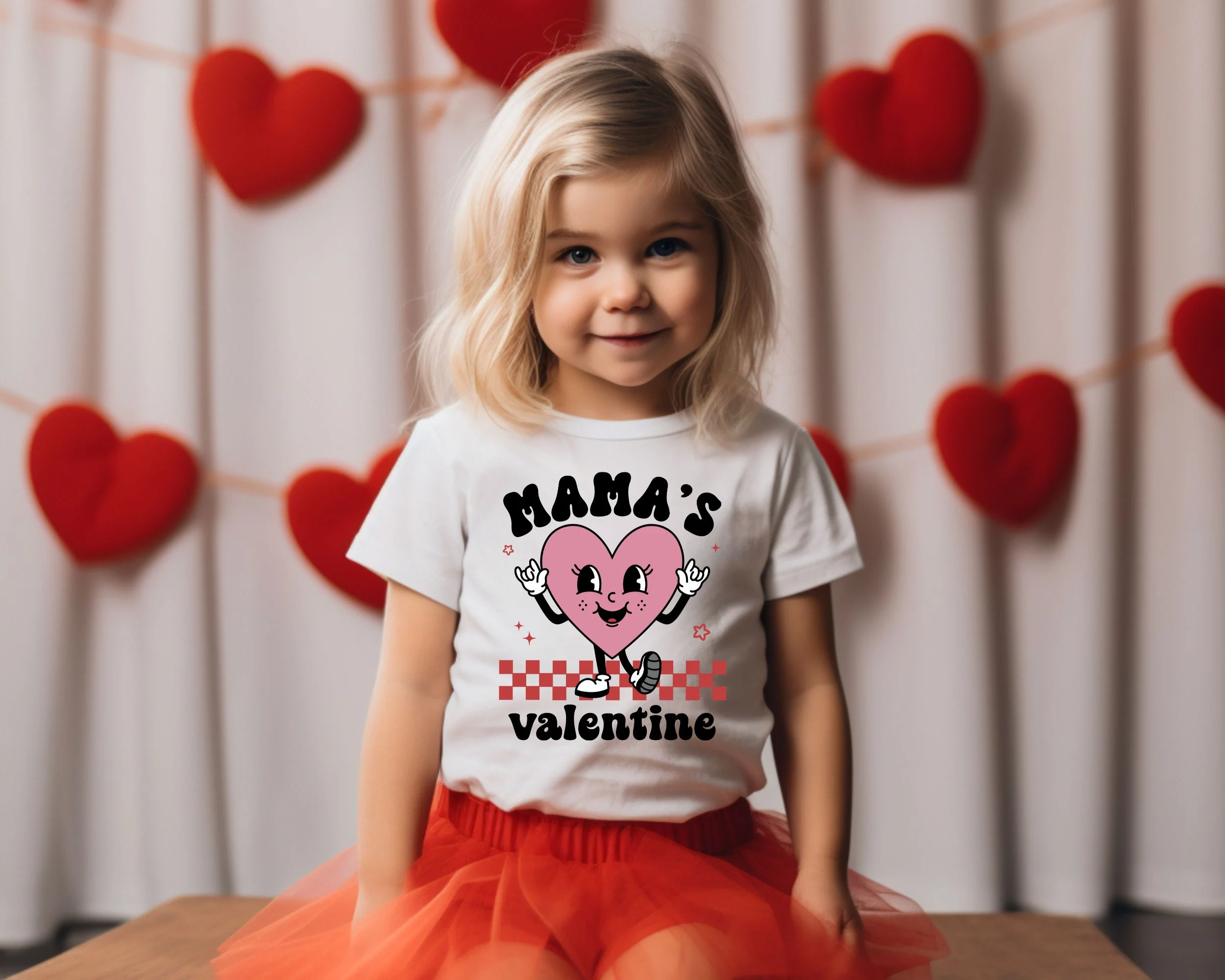 Mama's Valentine Toddler Shirt - Retro Valentine's Day Kids Shirt