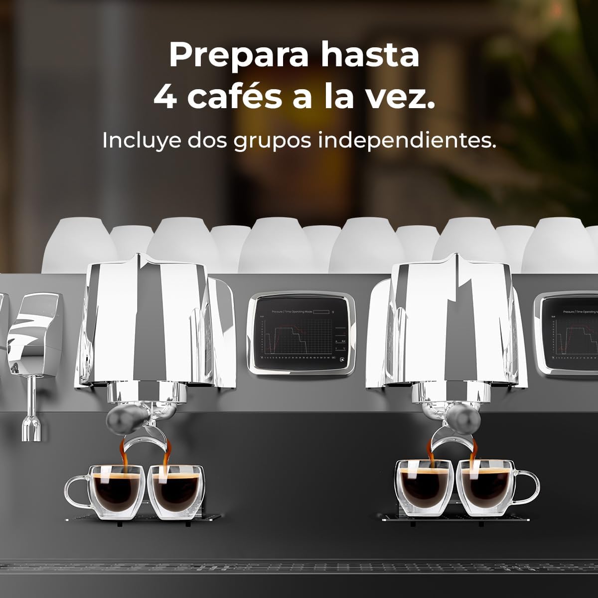 Cecotec Espresso-Kaffeemaschine Barista Baristeo Intima, professionelle Barista-Espressomaschine, Vorbrüh-System, 15 Bar Pumpe, einfaches Befüllen, 1,7L Wassertank und Tassenwärmer
