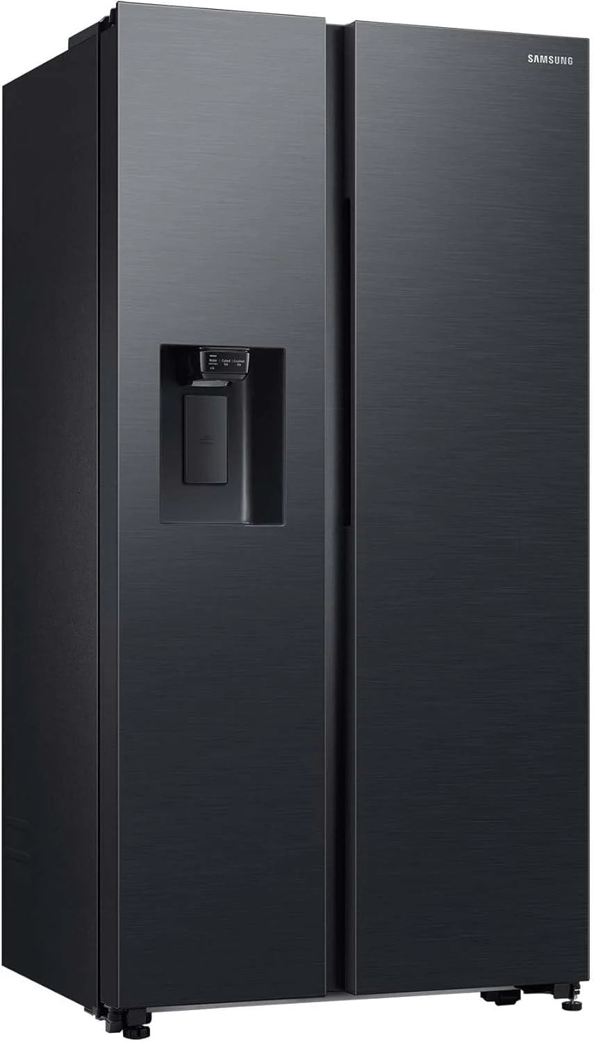Samsung RS64DG53R3B1EF Amerikaanse koelkast, 178 cm, 628 l, SmartThings AI Energy Mode, ijs- en waterdispenser, Slim Ice Maker, Premium Black Steel