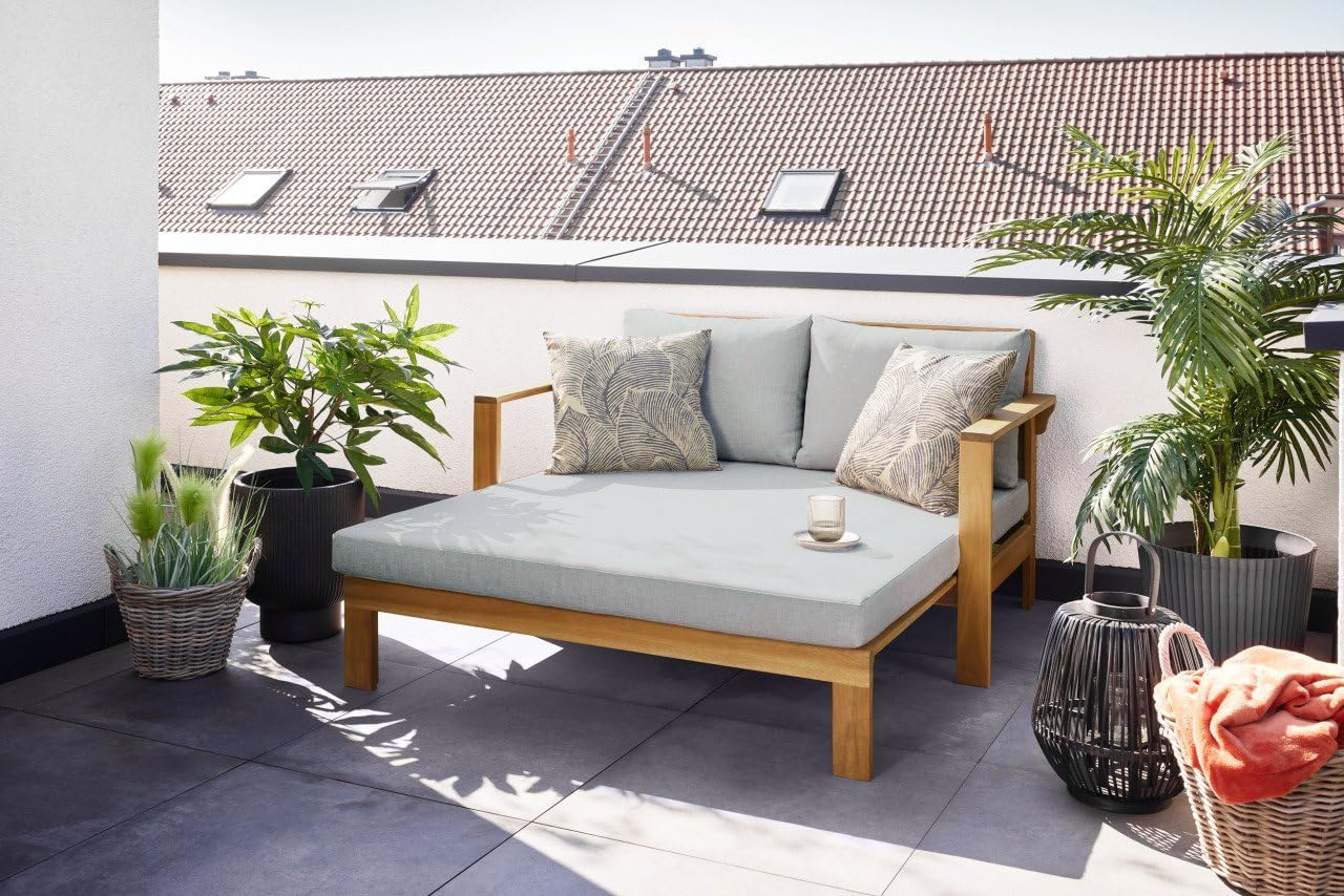 Primaster Loungebett Capri inkl. Auflage Sonnenbett 141x130x35cm Sonnenliege