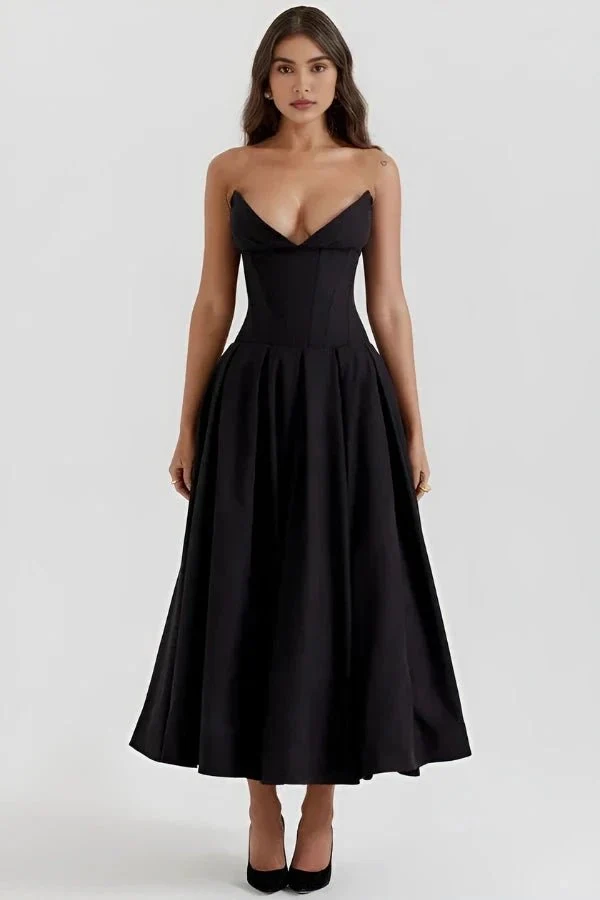 Elegantes Kleid mit skulpturalem Oberteil