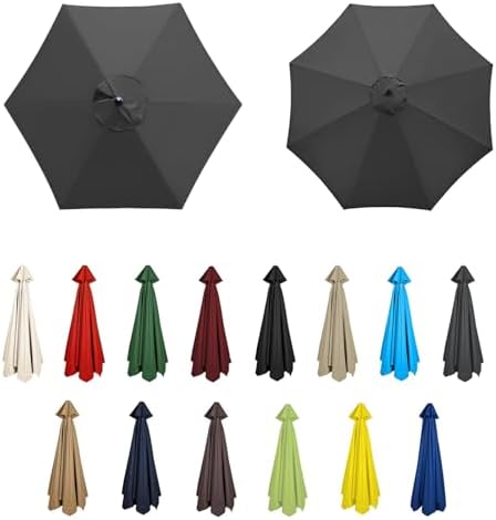 Ersatzdach für Terrassenschirm, freitragender, versetzter quadratischer Bezug, Ersatztuch für Sonnenschirm, 6/8 Rippen, lichtbeständig, Ersatzdach für Schirme, 200 cm/270 cm/300 cm, Garten-T