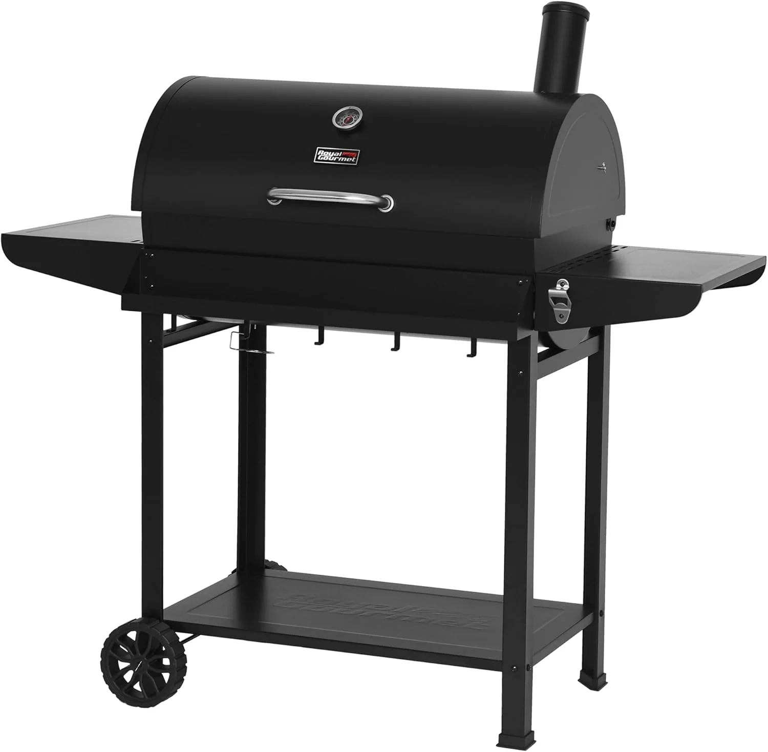 Royal Gourmet CC1830T 30-Inch Barrel Charcoal Grill with Warming Rack & Front Storage Basket. Outdoor BBQ Grill with 627 sq. in. Grilling Area for Backyard Barbecue Cooking Party. Black