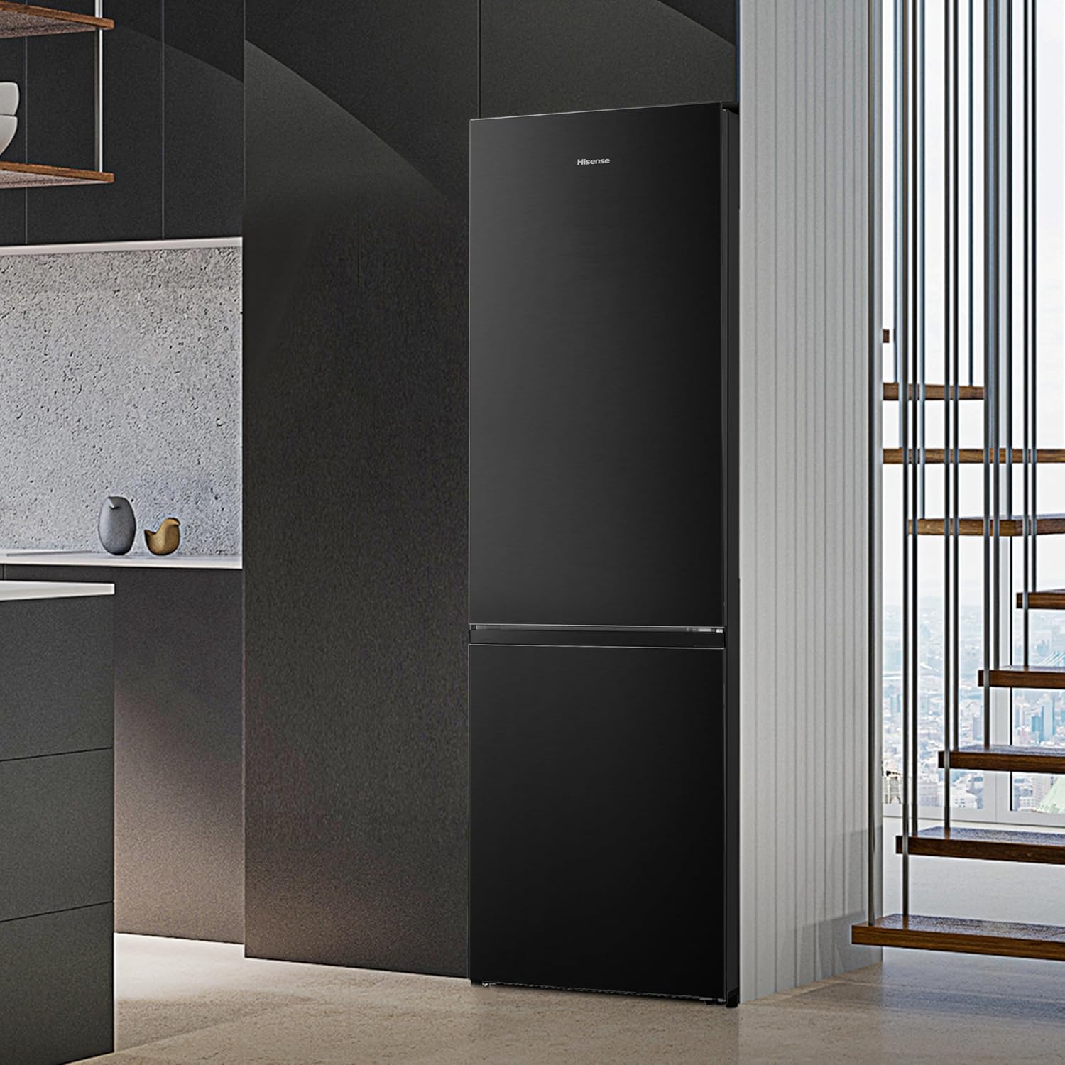 Hisense RB327N4AD2 Kühl-Gefrierkombination/ NoFrostPlus/ Multiflow 360°/ HolidayMode/ FreshZone/ 182,4 cm/ Kühlteil 171 l/ Gefrierteil 85 l/ 41 dB/ 287 kWh/ Jahr/ Edelstahl-Look