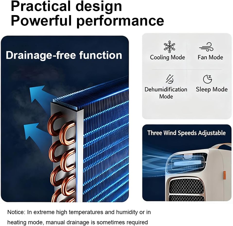 Tragbare Klimaanlage - Schnelles Kühlen & Heizen, 3 Windgeschwindigkeiten, geringer Stromverbrauch, ideal für Camping & Outdoor