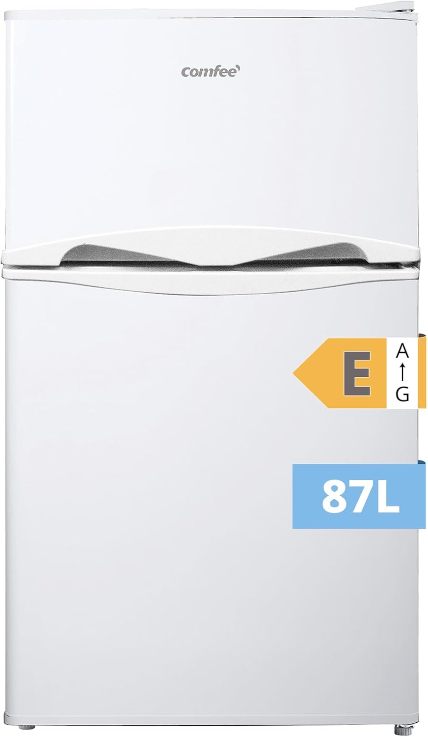 COMFEE' RCT87WH2(E) Réfrigérateur Congélateur Sous Plan, Petit Réfrigérateur Congélateur 87L avec Éclairage, Étagères Amovibles, Thermostats Réglables, Portes Réversibles, Blanc [Classe Énergétique E]