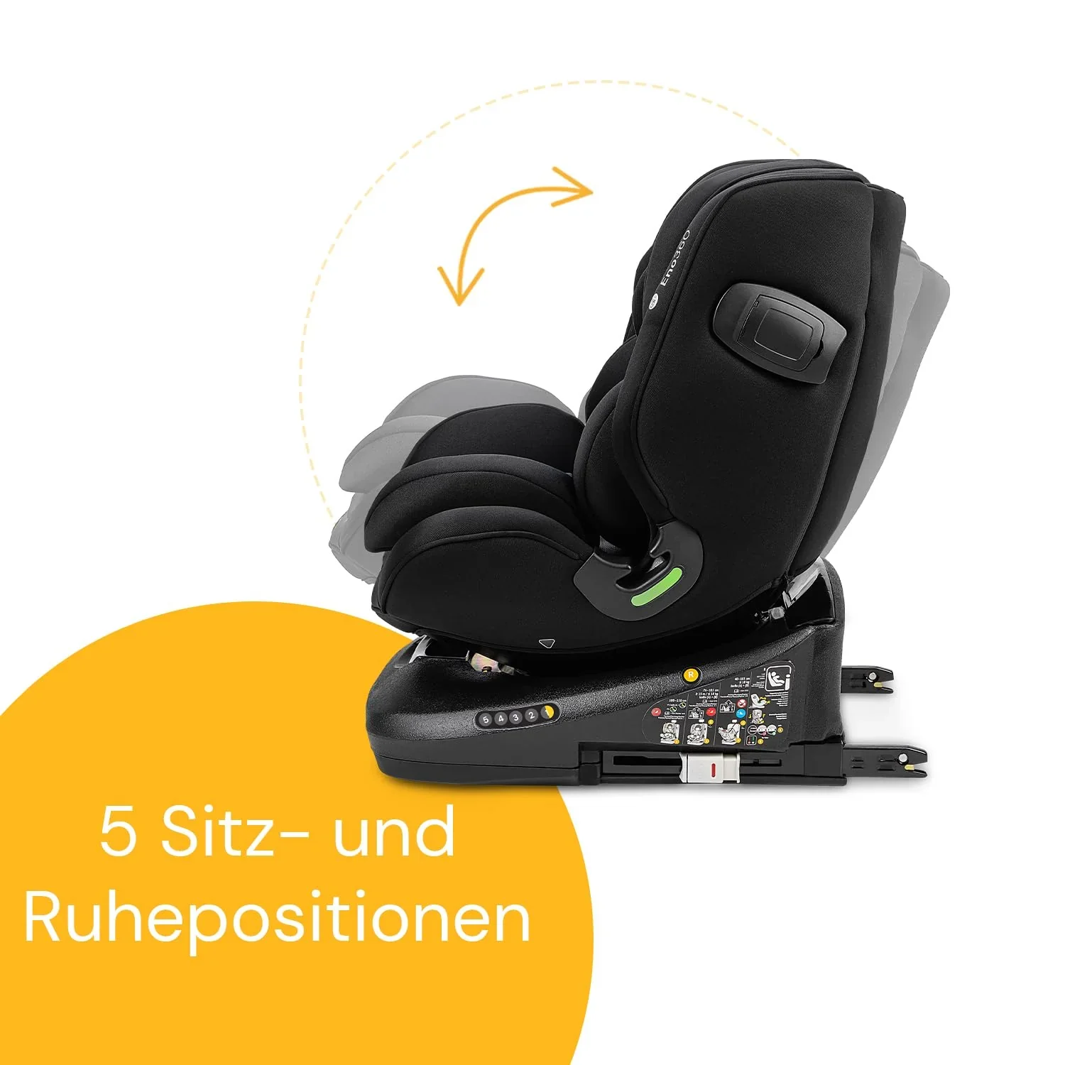 Osann Eno360 i-Size, drehbarer Kindersitz 40-150 cm, Reboarder mit Isofix, Baby Autositz �C Dark Grey Melange