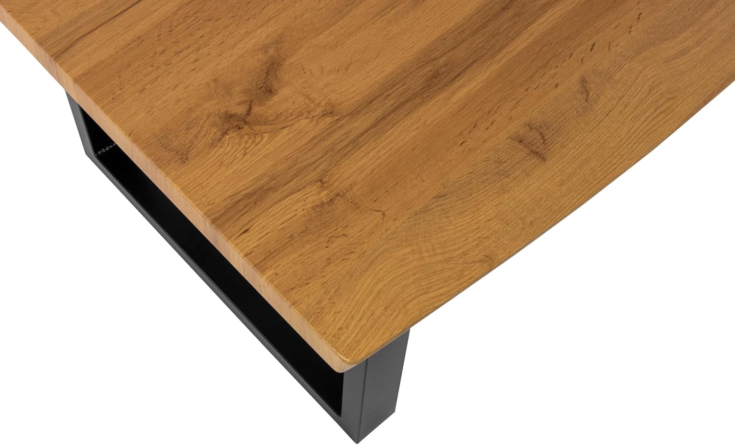 SAM 7 TLG. Essgruppe Josy | 200 x 100 cm | Holz Wildeiche-Optik | Stuhl Set Susi Grau | U-Gestell Schwarz | Esstisch mit 6 Stühlen | Esszimmertisch/Küchentisch/Holztisch | Esszimmer