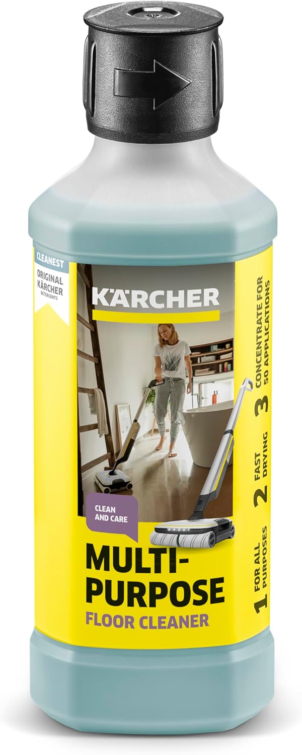 Krcher Elektrischer Wischmopp EWM 2, kabelloser Bodenreiniger mit 2 rotierenden Mikrofaserwalzen, Akkulaufzeit: ca. 20 min, Flchenleistung pro Akkuladung: ca. 60 m, Wei