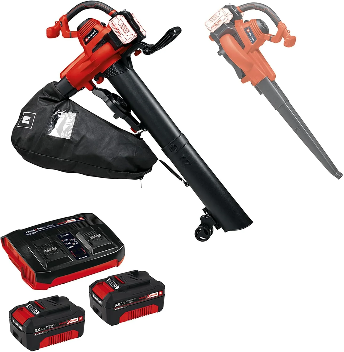 Einhell Accu-bladzuiger/-blazer GE-CL 36/230 Li E-Solo Power X-Change (Li-Ion, 18 volt, zuig-/blaasfunctie, turboschakelaar, incl. zuigbuis + blaasbuis, zonder accu en lader)