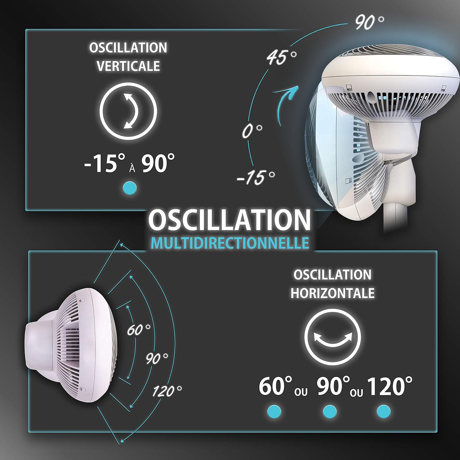 Iris Ohyama Woozoo, Ventilateur sur Pied, 37㎡, Blanc, 10 Vitesses, Télécommande, Moteur DC, Silencieux 25 dB Mode Nuit, Oscillation Multidirectionnelle, Minuterie 8h, Puissant, STF-DC15T